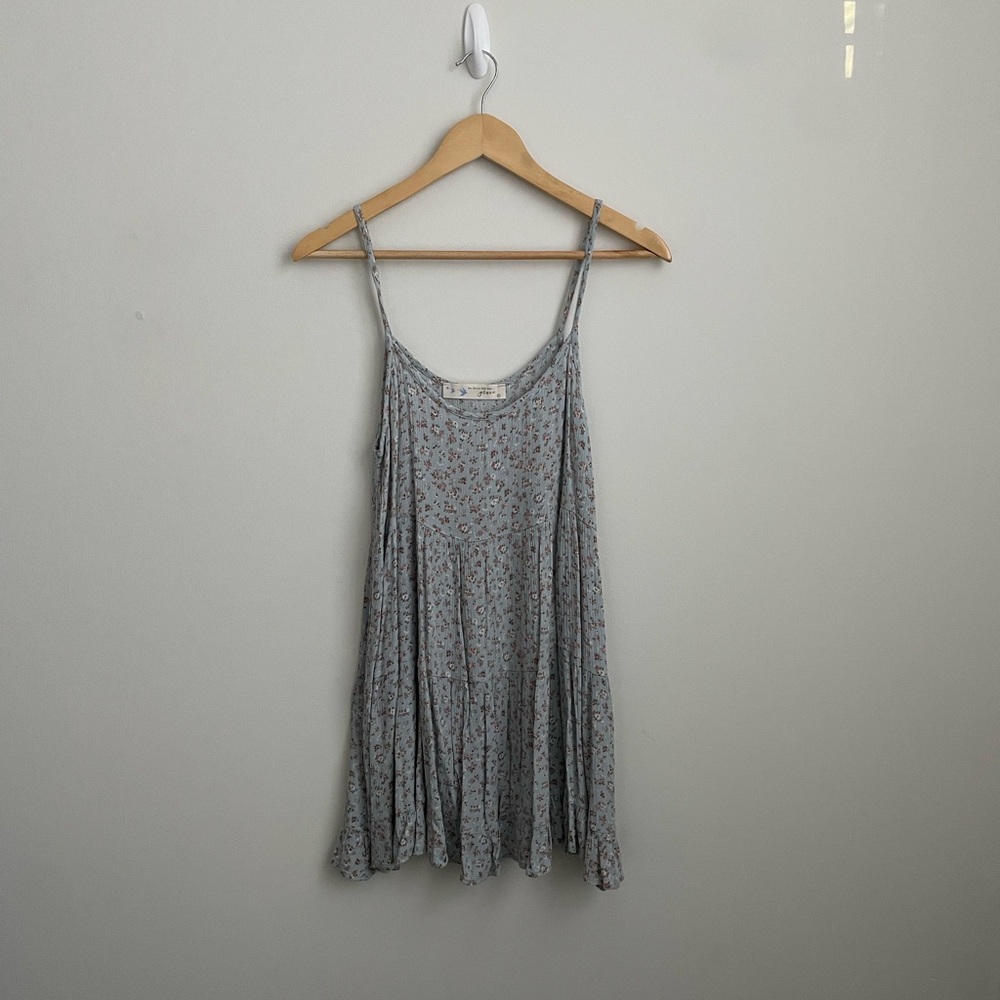 Blue Floral Babydoll Dress